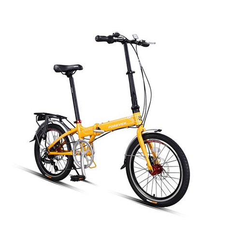 FOREVER Mini Folding Bike 20 inch Aluminium Alloy Frame Double Disc Brake Bike Road Cycle Variable Speed Women Cycling Bicycle