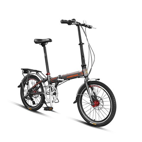 FOREVER Mini Folding Bike 20 inch Aluminium Alloy Frame Double Disc Brake Bike Road Cycle Variable Speed Women Cycling Bicycle