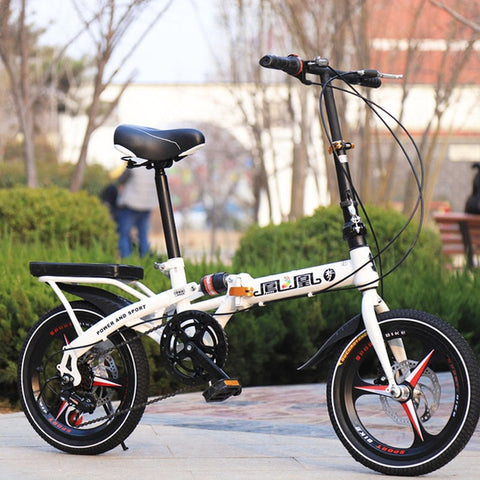 16/20 inch folding bike High quality folding men and women bicycle front and rear disc brakes 7 variable speed bike