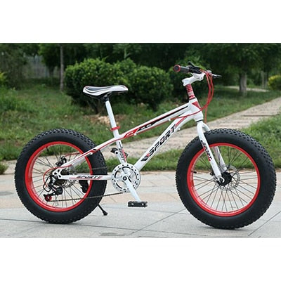 KUBEEN mountain bike 21 speed 2.0 inch bicycle Road bike Fat Bike Mechanical Disc Brake Women and children bicycles