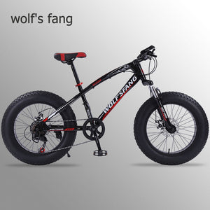wolf's fang bicycle mountain bike 7 /21 speed 2.0"X 4.0"bicycle Road bike fat bike Disc Brake Women and children