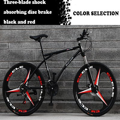 26-Inch Variable Speed Fast Flying Bicycle Men's Road Racing Double Disc Brake Solid Tire Shock Absorbing Bicycle Adult Students