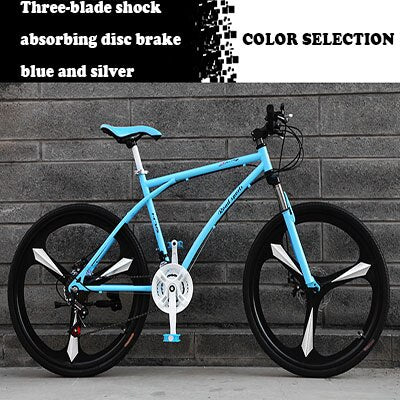 26-Inch Variable Speed Fast Flying Bicycle Men's Road Racing Double Disc Brake Solid Tire Shock Absorbing Bicycle Adult Students