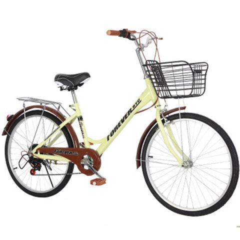 26-Inch Adult Bicycle Men And Women Variable Speed Commuter Bike City Retro Portable Step Princess Student