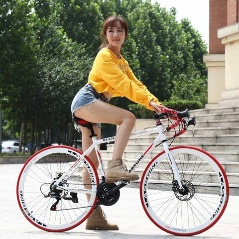 Aluminum alloy road bicycle racing car 30/33 speed bend, double disc brake, 700C speed change student bicycle