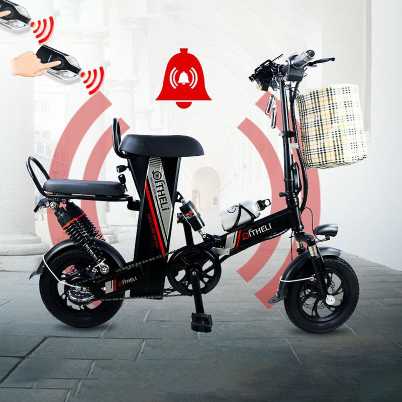 Qi Li electric bicycle small folding adult men and women travel mini battery car lithium battry driving scooter