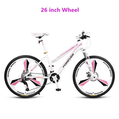 New Brand Lady's Mountain Bike Aluminum Alloy Frame 24/26 inch Wheel 27 Speed Dual Disc Brake Women Bicycle Outdoor Bicicleta