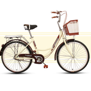 Commuter Bike Lightweight Travel Woman Adult Vintage Retro City Student Man Bicycle Single Speed New