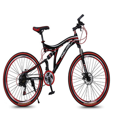 Mountain Bicycle High-carbon Steel 3 Colors 26 Inch 21 Speed Double Disc Brake Aluminium Alloy Folding for Adult  Road Bike