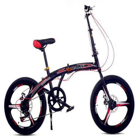 Wholesale folding bicycle adult  20 inch portable shifting disc brakes one -piece wheel men and women  bicycle