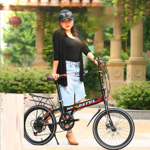 New 16-Inch Folding Speed-Change Bicycle Men And Women Bicycle Students Take The Place Of Bicycle Disc Brake Bicycle