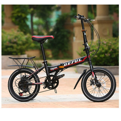 New 16-Inch Folding Speed-Change Bicycle Men And Women Bicycle Students Take The Place Of Bicycle Disc Brake Bicycle