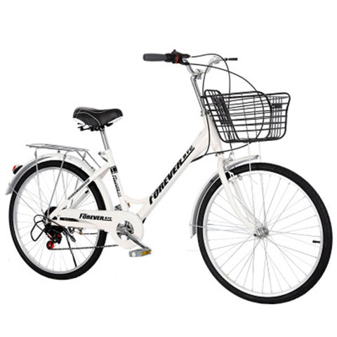 24-Inch Adult Bicycle Men And Women Variable Speed Commuter Bike City Retro Portable Step Princess Student