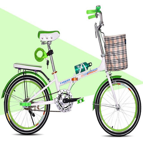 Folding Bicycle 20-inch Variable Speed Highway Students Lightweight Quick Folding for Men and Women