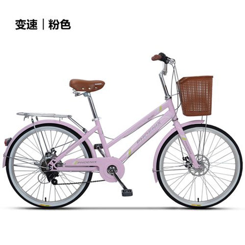 Phoenix 24-26 Inch Women Bike Road Bikes Retro Bike Ladies Bicycle Bicicleta Aluminium Double Disc Brake Bisiklet Bicicleta Girl