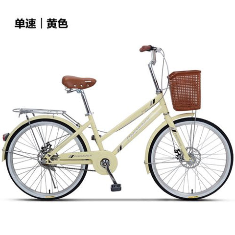 Phoenix 24-26 Inch Women Bike Road Bikes Retro Bike Ladies Bicycle Bicicleta Aluminium Double Disc Brake Bisiklet Bicicleta Girl