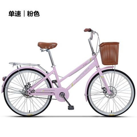 Phoenix 24-26 Inch Women Bike Road Bikes Retro Bike Ladies Bicycle Bicicleta Aluminium Double Disc Brake Bisiklet Bicicleta Girl