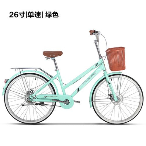 Phoenix 24-26 Inch Women Bike Road Bikes Retro Bike Ladies Bicycle Bicicleta Aluminium Double Disc Brake Bisiklet Bicicleta Girl