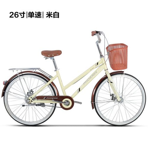 Phoenix 24-26 Inch Women Bike Road Bikes Retro Bike Ladies Bicycle Bicicleta Aluminium Double Disc Brake Bisiklet Bicicleta Girl