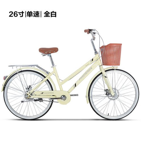 Phoenix 24-26 Inch Women Bike Road Bikes Retro Bike Ladies Bicycle Bicicleta Aluminium Double Disc Brake Bisiklet Bicicleta Girl