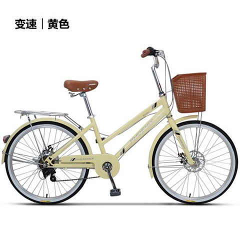 Phoenix 24-26 Inch Women Bike Road Bikes Retro Bike Ladies Bicycle Bicicleta Aluminium Double Disc Brake Bisiklet Bicicleta Girl