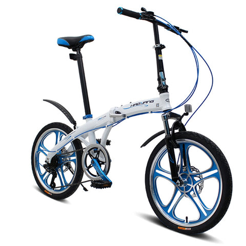 20" 6 Speed Fast Folding Bike, Lightweight Road Bike, Portable Bicycle for Men & Women, Aluminum Alloy Frame, Disc Brake,