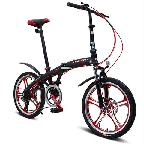 20" 6 Speed Fast Folding Bike, Lightweight Road Bike, Portable Bicycle for Men & Women, Aluminum Alloy Frame, Disc Brake,