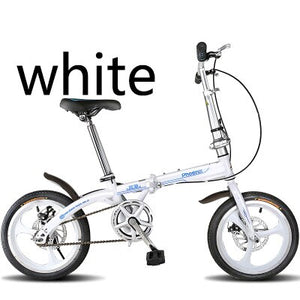 [TB07]Folding bicycle 14 inch 16 inch 20 inch speed double disc brake ultra light men and women adult mini bicycle