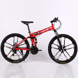 30 speed adult mountain bike bicycle high Carbon steel double disc brake folding MTB student bicycle men and women outdoor bikes