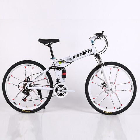 30 speed adult mountain bike bicycle high Carbon steel double disc brake folding MTB student bicycle men and women outdoor bikes