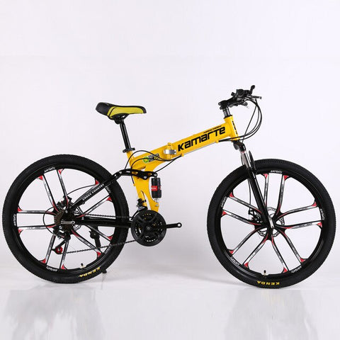 30 speed adult mountain bike bicycle high Carbon steel double disc brake folding MTB student bicycle men and women outdoor bikes