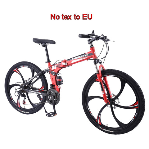 New 26inch bike 21 speed folding mountain bicycle Two-disc brake bicycle Spoke wheel/knife wheel mountain bicycle Adult bike