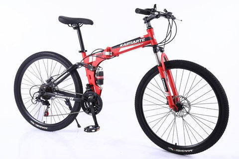 New 26inch bike 21 speed folding mountain bicycle Two-disc brake bicycle Spoke wheel/knife wheel mountain bicycle Adult bike