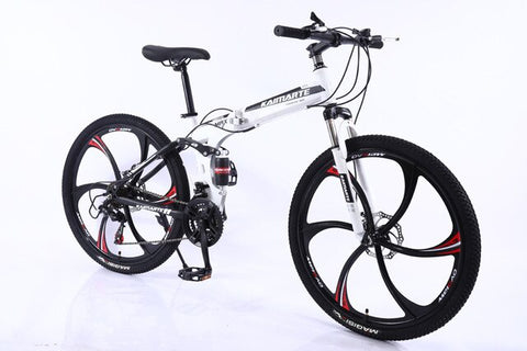 New 26inch bike 21 speed folding mountain bicycle Two-disc brake bicycle Spoke wheel/knife wheel mountain bicycle Adult bike