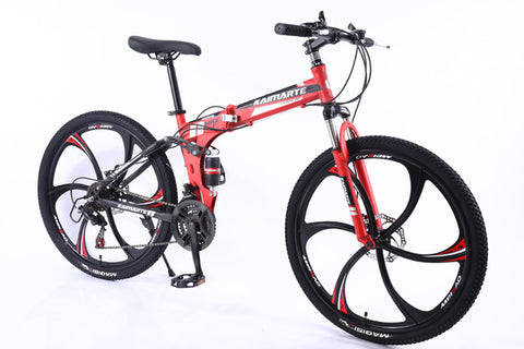 New 26inch bike 21 speed folding mountain bicycle Two-disc brake bicycle Spoke wheel/knife wheel mountain bicycle Adult bike