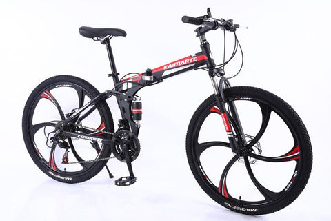 New 26inch bike 21 speed folding mountain bicycle Two-disc brake bicycle Spoke wheel/knife wheel mountain bicycle Adult bike