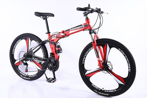 New 26inch bike 21 speed folding mountain bicycle Two-disc brake bicycle Spoke wheel/knife wheel mountain bicycle Adult bike