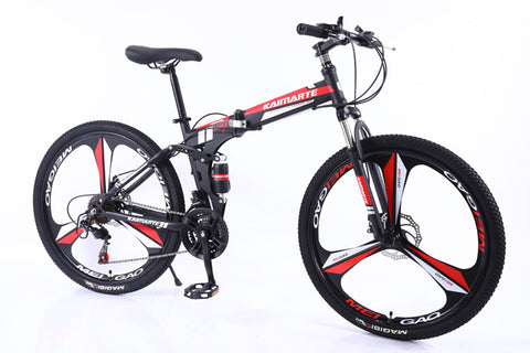 New 26inch bike 21 speed folding mountain bicycle Two-disc brake bicycle Spoke wheel/knife wheel mountain bicycle Adult bike