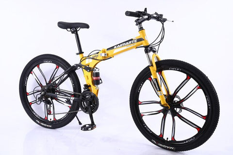 New 26inch bike 21 speed folding mountain bicycle Two-disc brake bicycle Spoke wheel/knife wheel mountain bicycle Adult bike