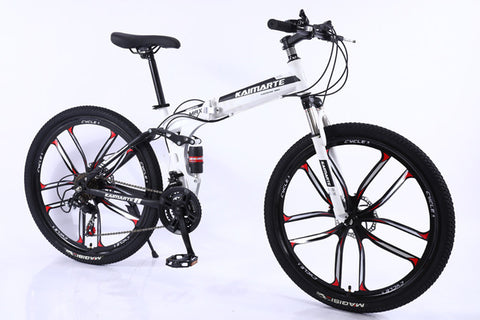 New 26inch bike 21 speed folding mountain bicycle Two-disc brake bicycle Spoke wheel/knife wheel mountain bicycle Adult bike