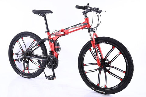 New 26inch bike 21 speed folding mountain bicycle Two-disc brake bicycle Spoke wheel/knife wheel mountain bicycle Adult bike