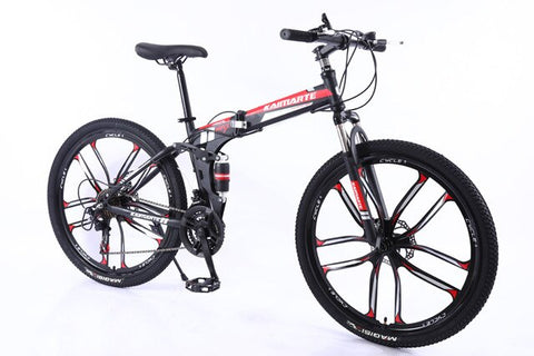 New 26inch bike 21 speed folding mountain bicycle Two-disc brake bicycle Spoke wheel/knife wheel mountain bicycle Adult bike