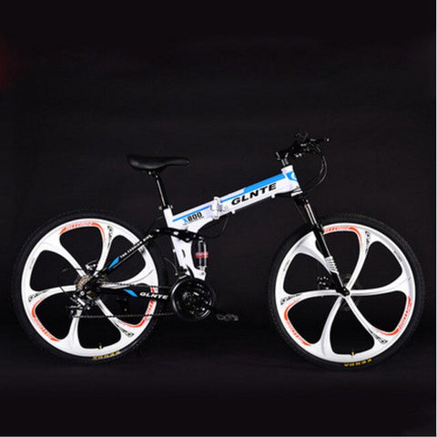 Folding Mountain Bike bicycle 6 Wheel Wheel High Carbon Steel 26-inch 21 24 27 speed Both men and women adult