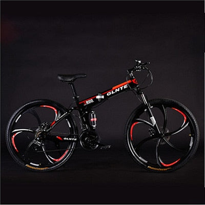 Folding Mountain Bike bicycle 6 Wheel Wheel High Carbon Steel 26-inch 21 24 27 speed Both men and women adult