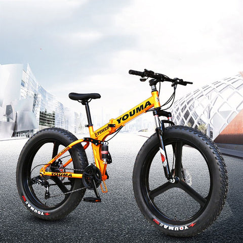 Folding Bike Mountain Bicycle 4.0 Super Wide Tire Snow Bike 24/26 Inch Shift Adult Student Men And Women