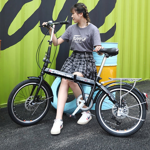 Foldable bicycle women ultra light portable variable speed mini mini bike 20 inch adult adult adult male