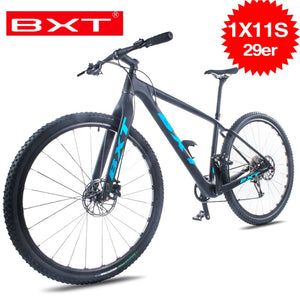 Free shipping BXT 11 Speed Mountain Bike 29-Inch Full carbon frame Dual Disc Brakes 29er*2.1 Tire Men Women MTB Bicycle