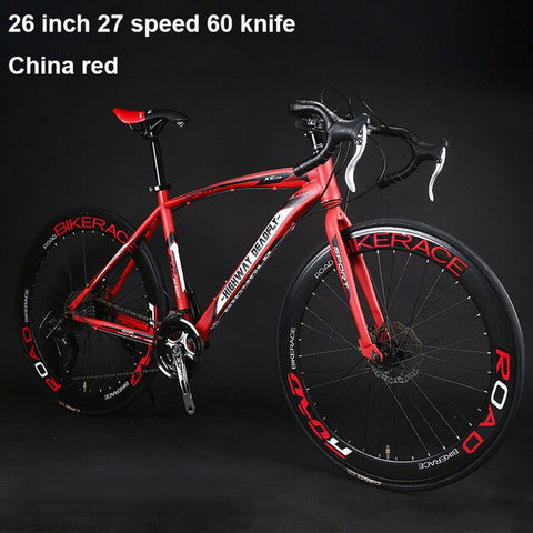 Road Bike Fixed Gear Bicycle Shifting Handle Double Disc Brake Adult Bicycle 26 inch Student  Men And Women