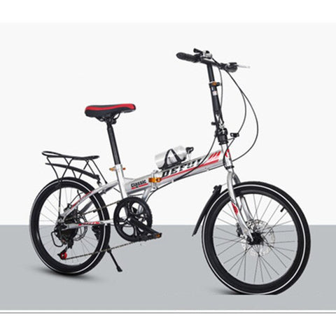 Bicycles New 20-Inch Folding Speed-Change Bicycle Men And Women Bicycle Students Take The Place Of Bicycle Disc Brake Bicycle