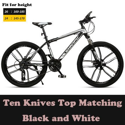 Cross-Country Mountain Bicycle 21/24/27/30 Speed Ten-Blade Wheel Ultra-Light Shock Absorption For Men And Women